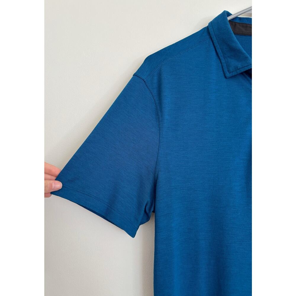 Royal Blue Men's Lululemon Cotton Polo Shirt M - Picture 3 of 5